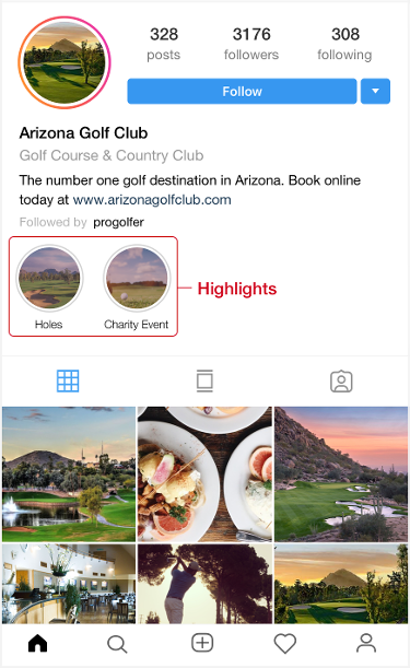 golf course instagram page